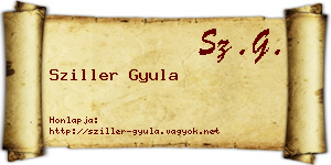Sziller Gyula névjegykártya