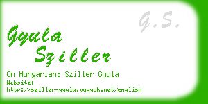 gyula sziller business card